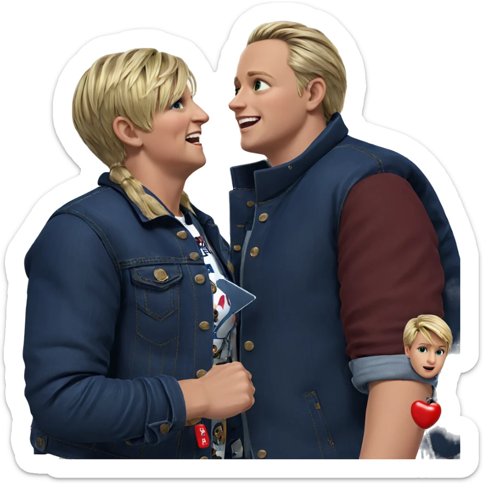 blonde boys in denim jackets sticker