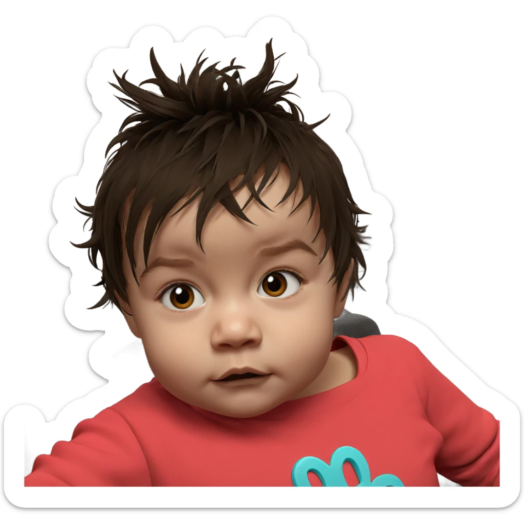 girl with messy hair indoors sticker