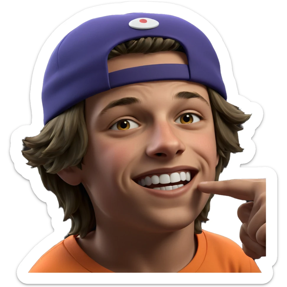 boy wearing hat alone sticker