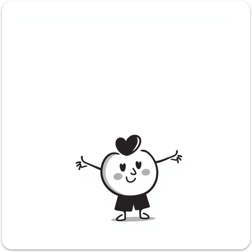 A hand-drawn heart cartoon character with cute face and arms, where the top curved parts of the heart clearly resemble butt cheeks sticker