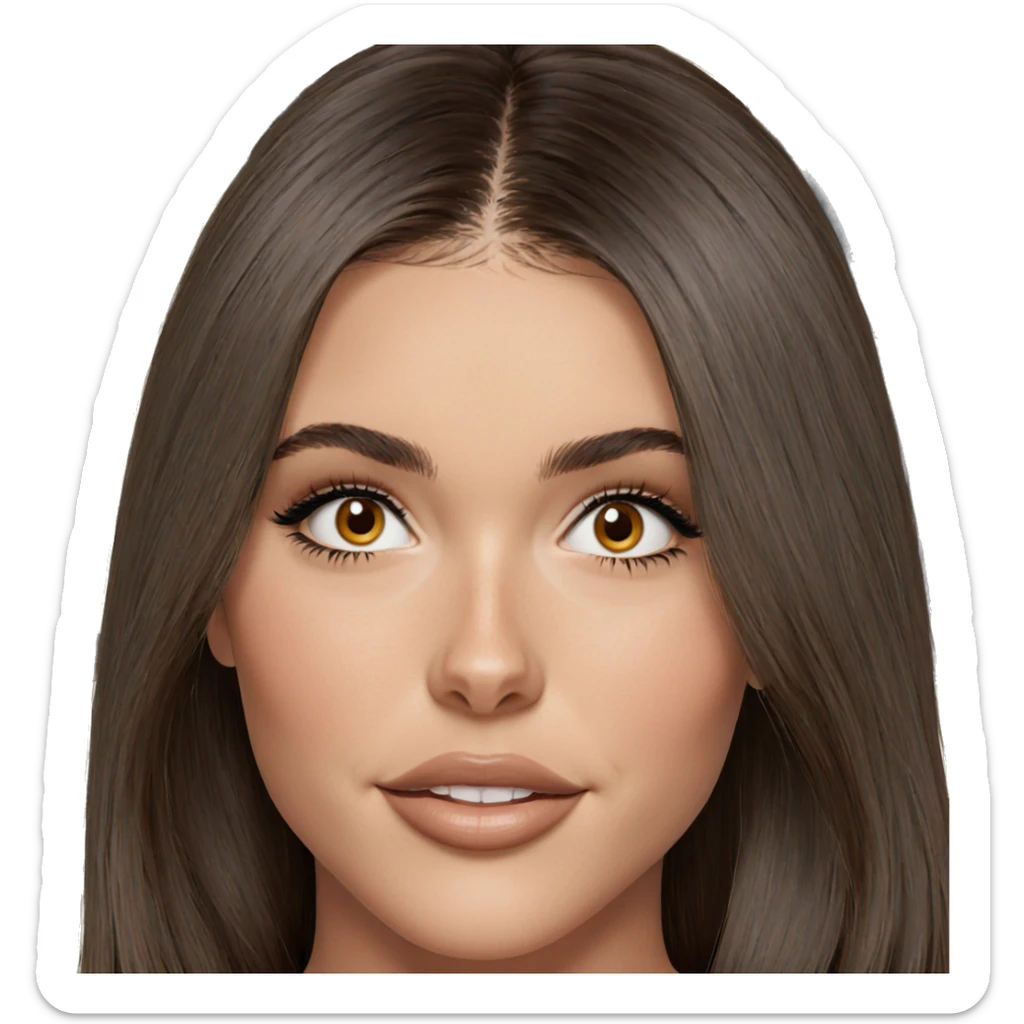 smiling girl with brown hair sticker