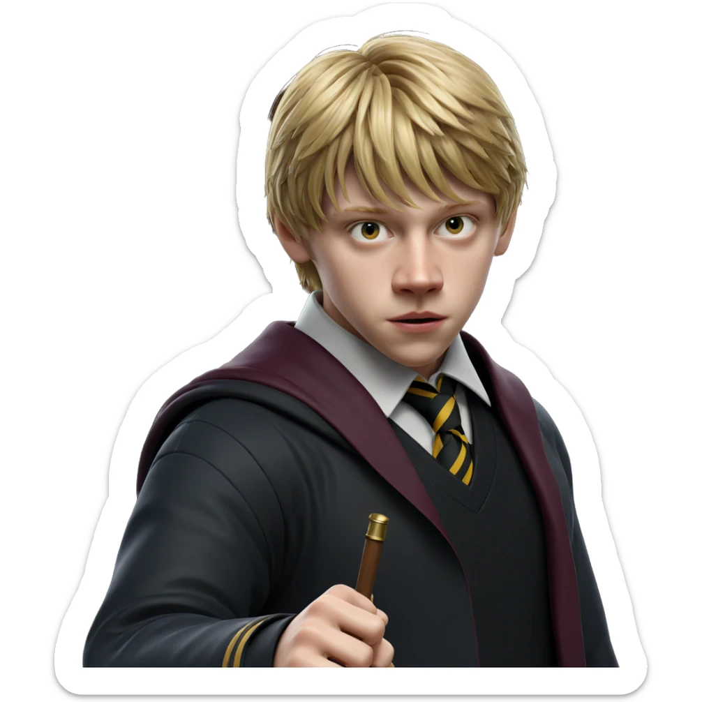 blonde boy in hogwarts uniform sticker