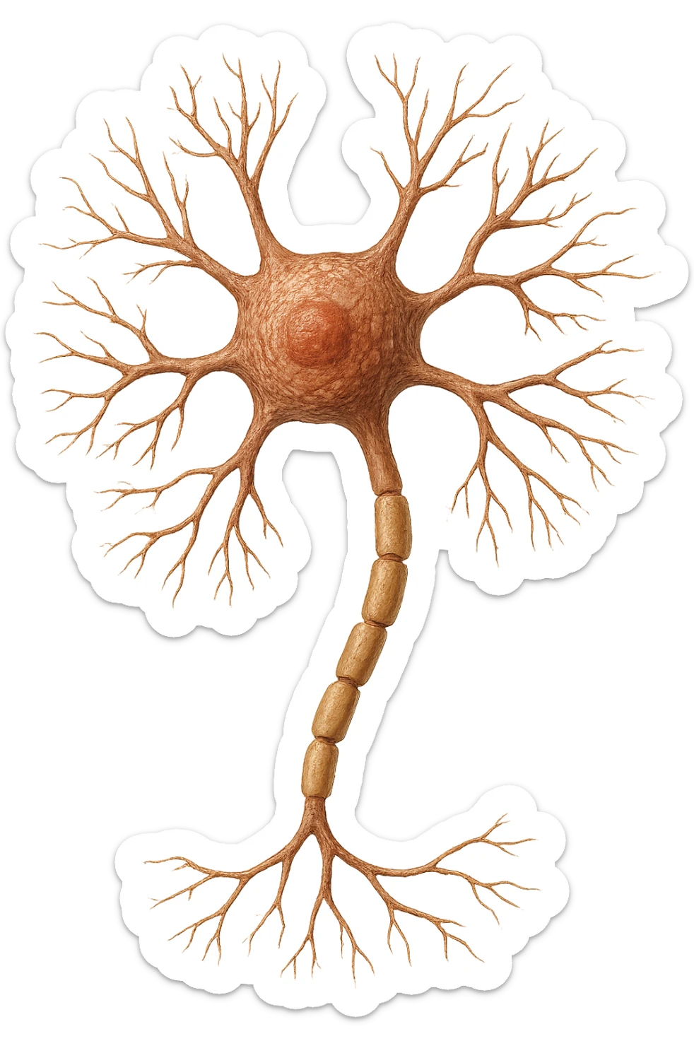 neurone umano anatomico realistico, iperrealistico 4k sticker