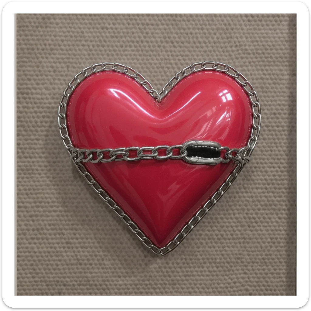 emo heart with a chain sticker