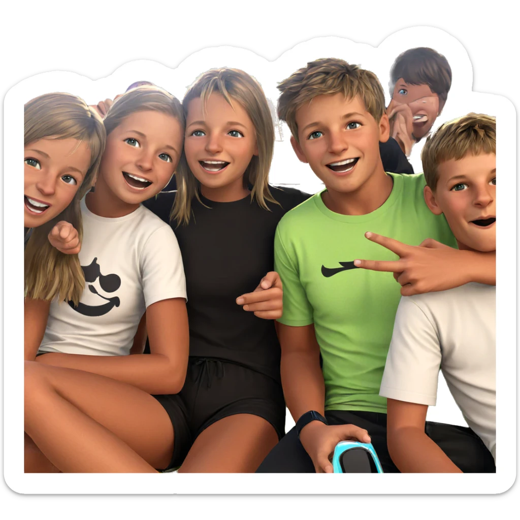 friends enjoying a sunny day sticker