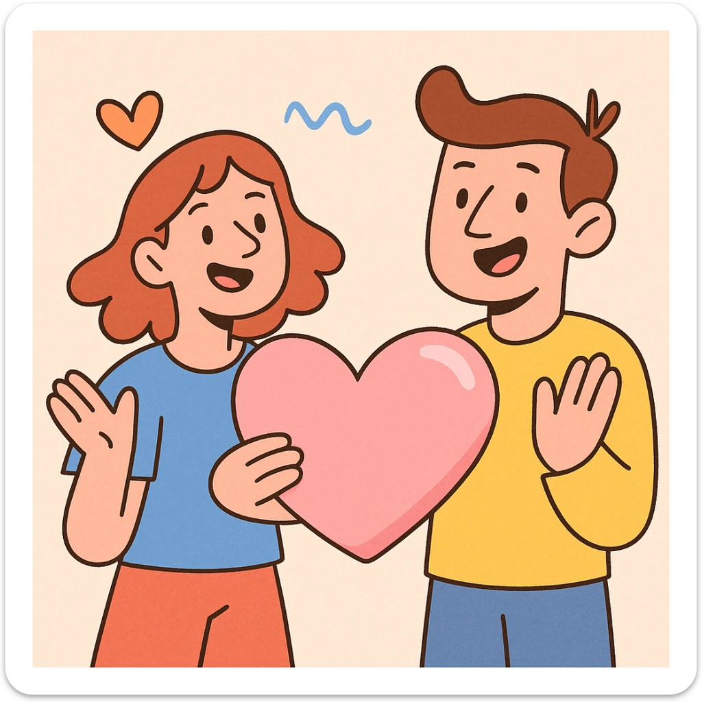 light pink heart, slightly puffy, soft shadow, playful and inviting sticker