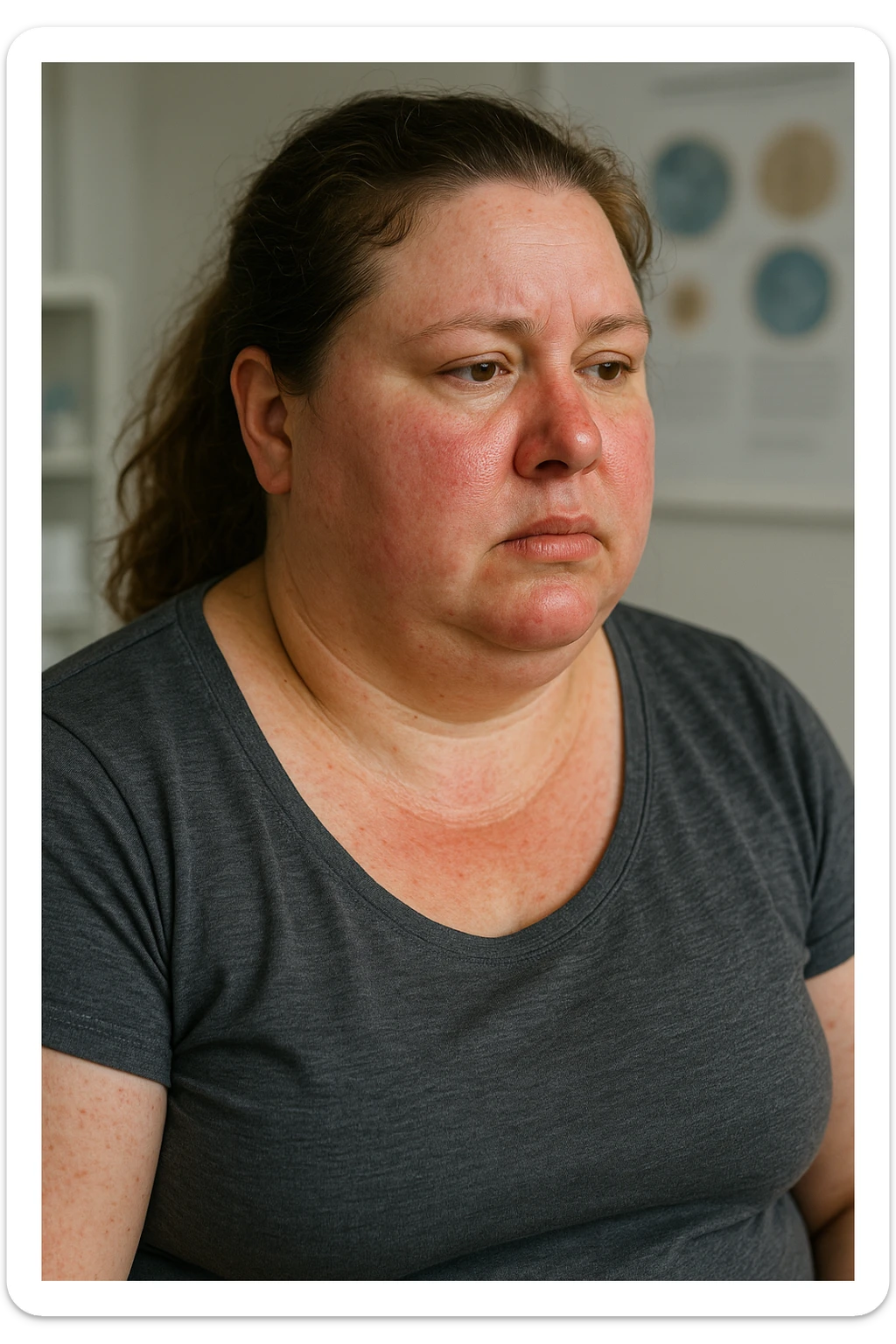 Donna con insulino resistenza e infiammazione cronica nel corpo. immagine realistiche sticker