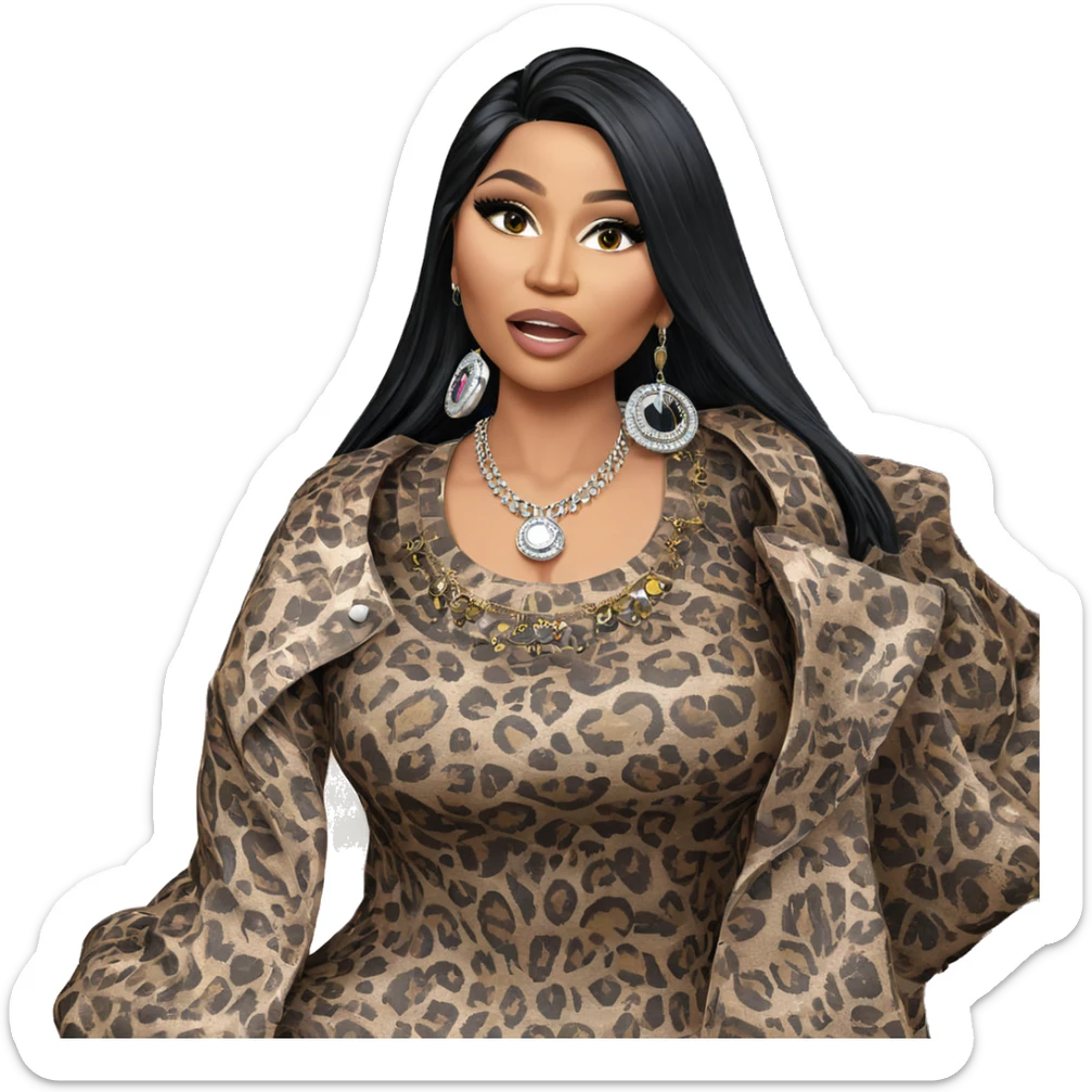 girl with black hair and jewelry sticker