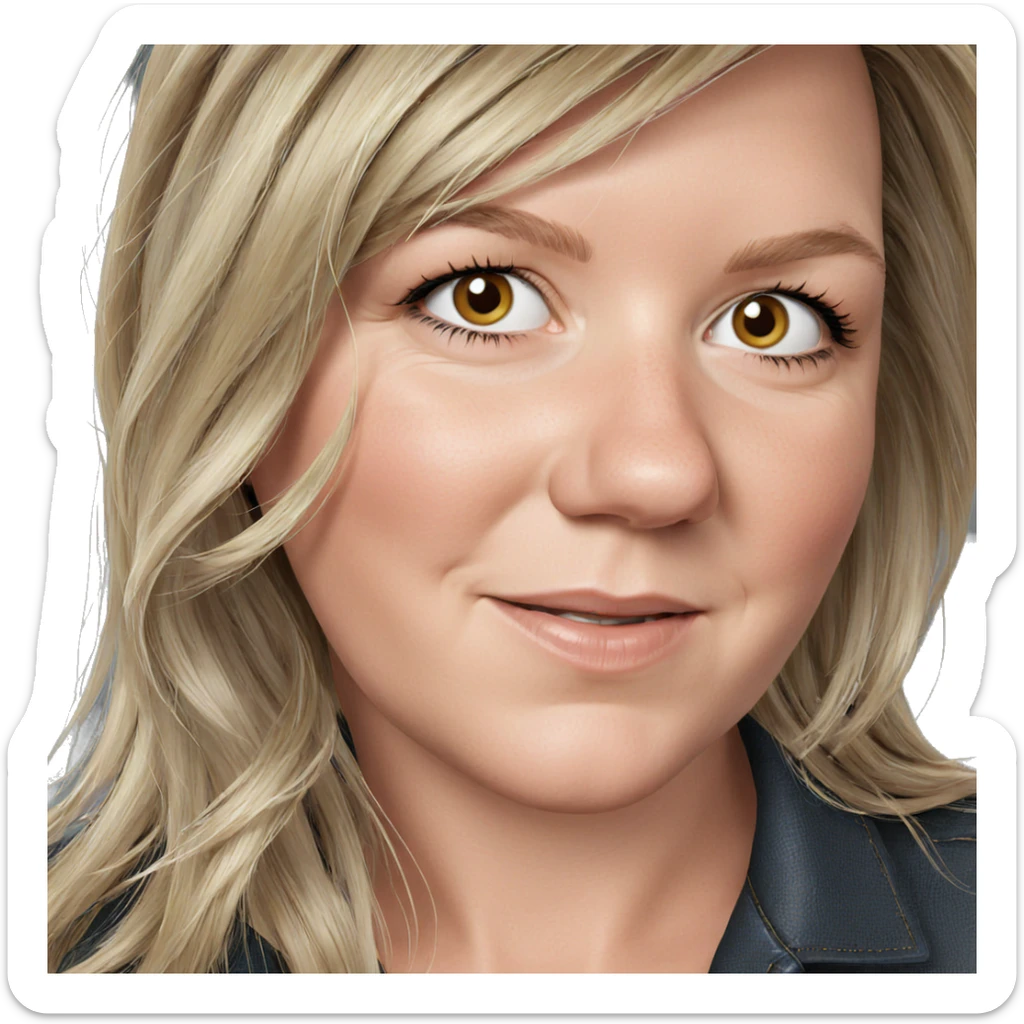 blonde and brown hair portrait sticker