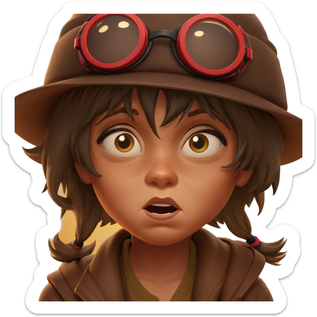 girl with goggles and hat sticker
