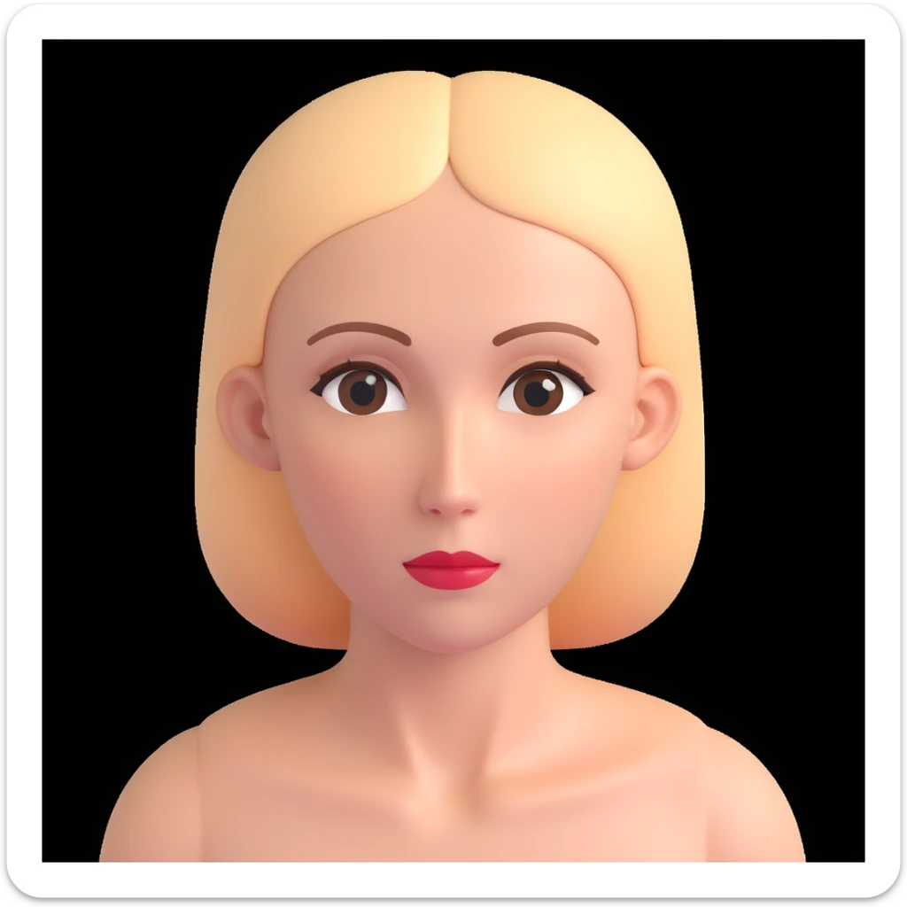 realistic 3D medical image of a woman with PCOS, androgenic alopecia hair thinning, oily skin, clinical details, neutral atmosphere, portrait aspect ratio 2:3 sticker