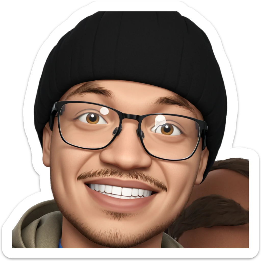 smiling boy with glasses portrait sticker