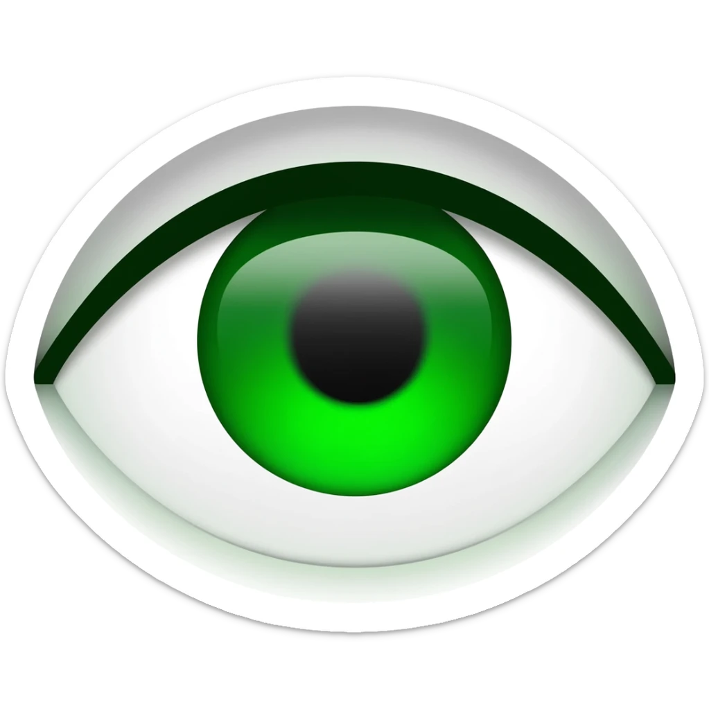 Emoji de ojo verde asi 👁️pero verde sticker