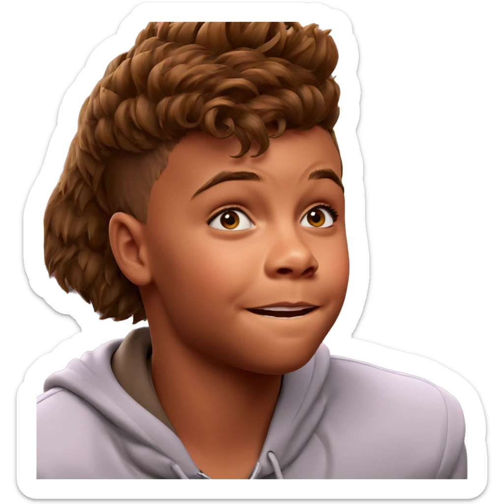 brown haired boy portrait sticker