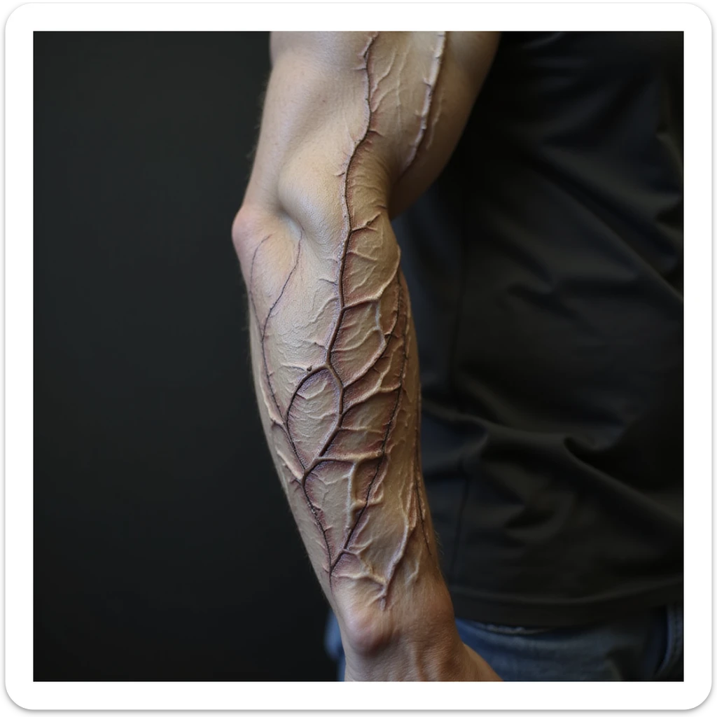 large muscular veiny forearm only, realistic style, no hand or upper arm visible sticker