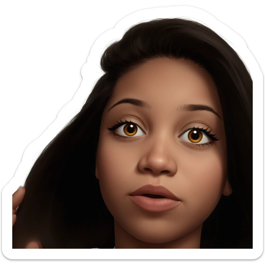 realistic portrait of girl sticker