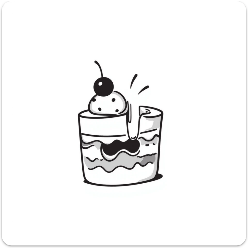 hand-drawn sketch of a cake with a bite taken out of it sticker