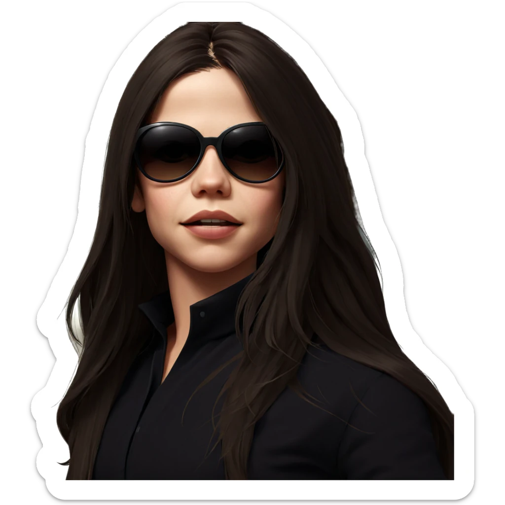 girl with sunglasses and long hair sticker