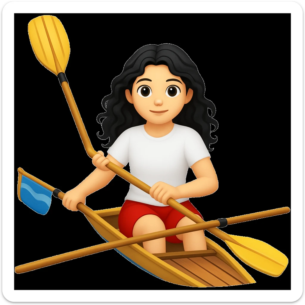 Make the girl's outfit red shorts and a white short-sleeved t-shirt in the style of apple style emojis sticker