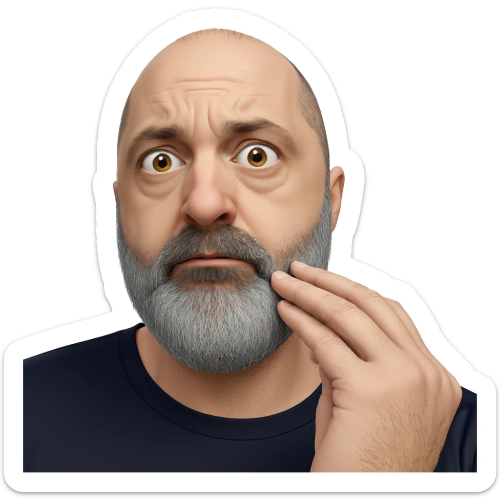 bald male with beard sticker