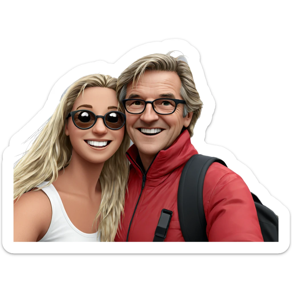 happy girl with friends outdoors sticker