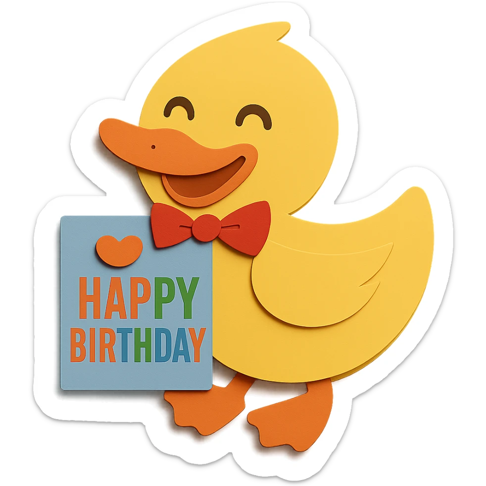 Change the color of the letter 'T' in 'BIRTHDAY' to match the other colors and look visually appealing, keep all other design elements unchanged sticker