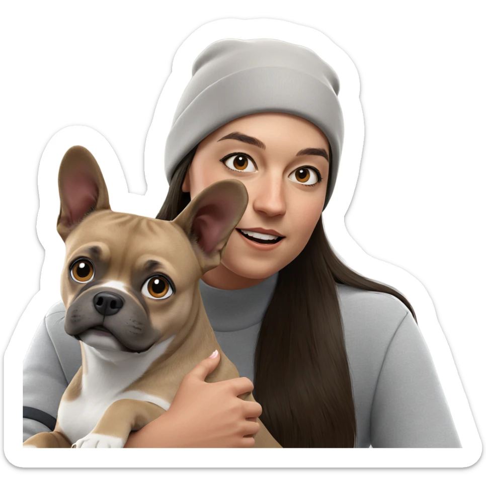 girl with dog and hat sticker