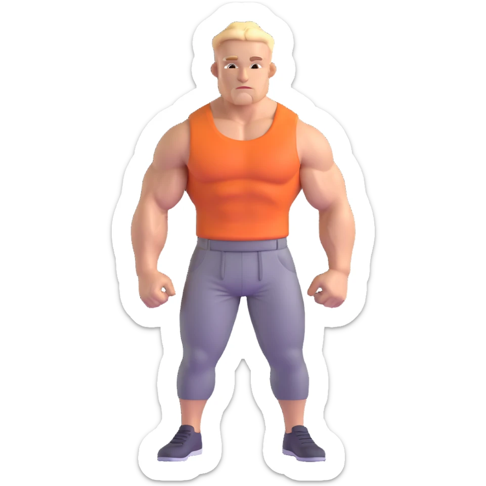 Hun from Teenage Mutant Ninja Turtles, muscular gang leader sticker