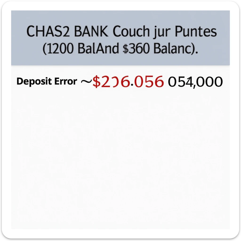 a iphone screenshot showing a chase bank balance of -$420,069,000, "deposit error" the numbers are shown in red, indicating a negative balance sticker