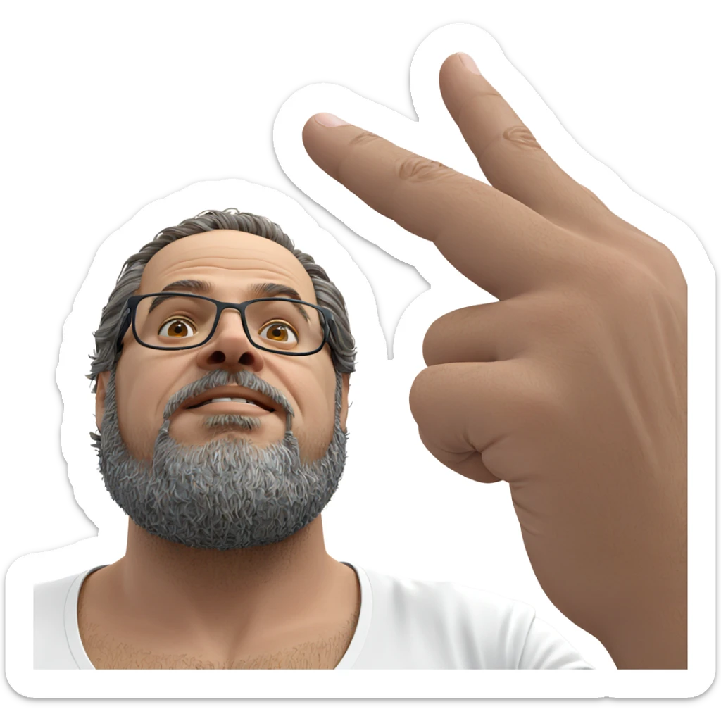 bearded man in white shirt sticker