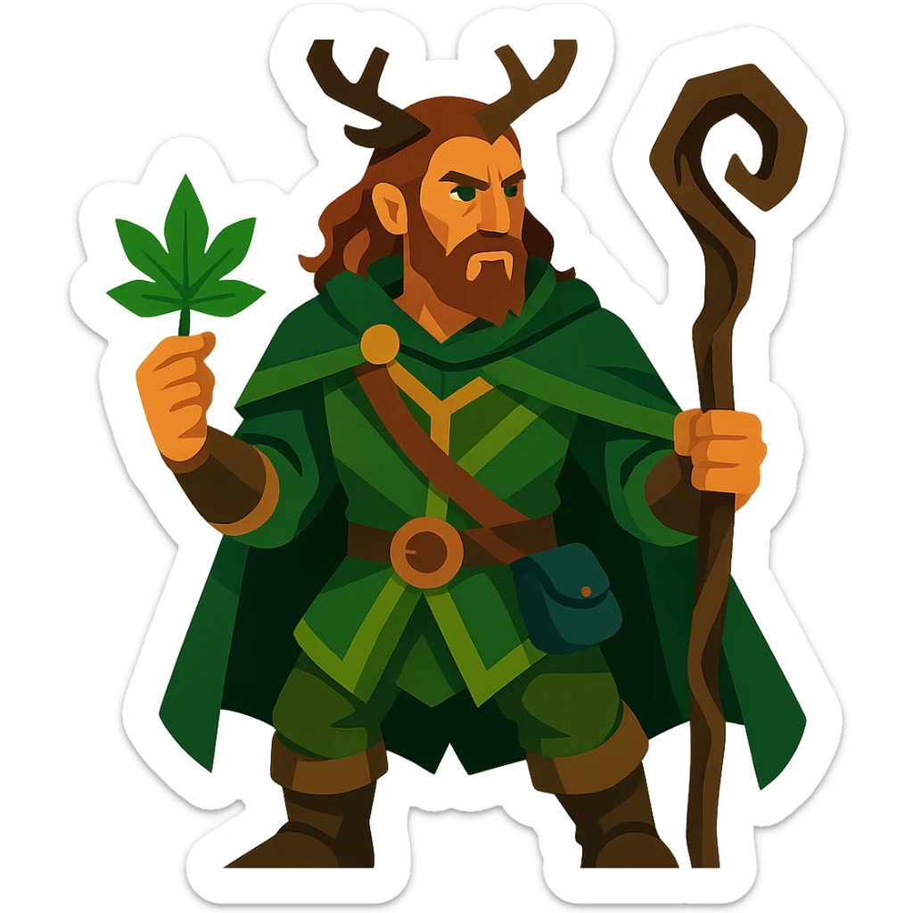 Baldur's Gate 3 druid character sticker