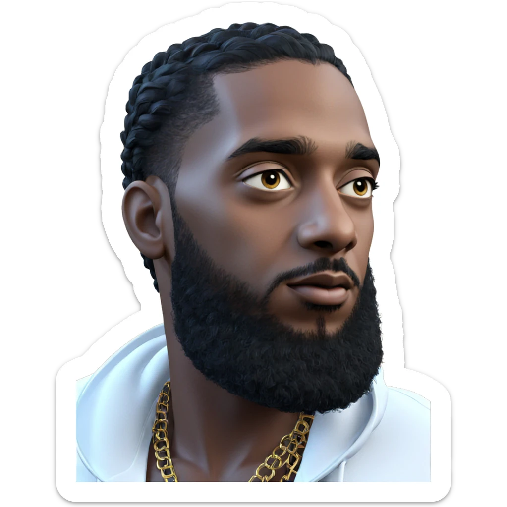 portrait of a dark-skinned male sticker