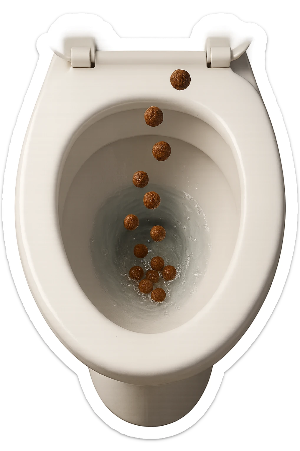 wc realistico con feci a palline che ci cadono dentro, iperrealistico 4k
 sticker