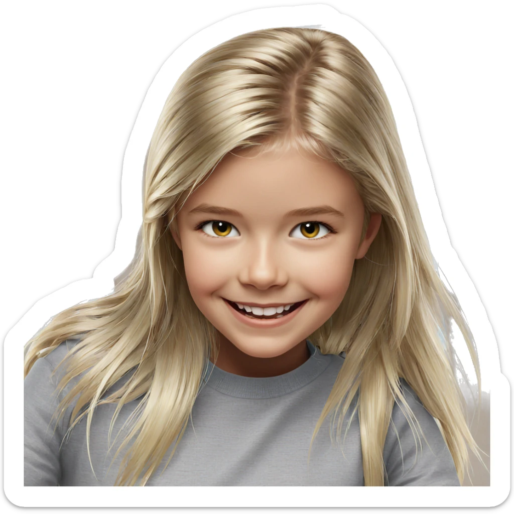 smiling blonde girl portrait sticker