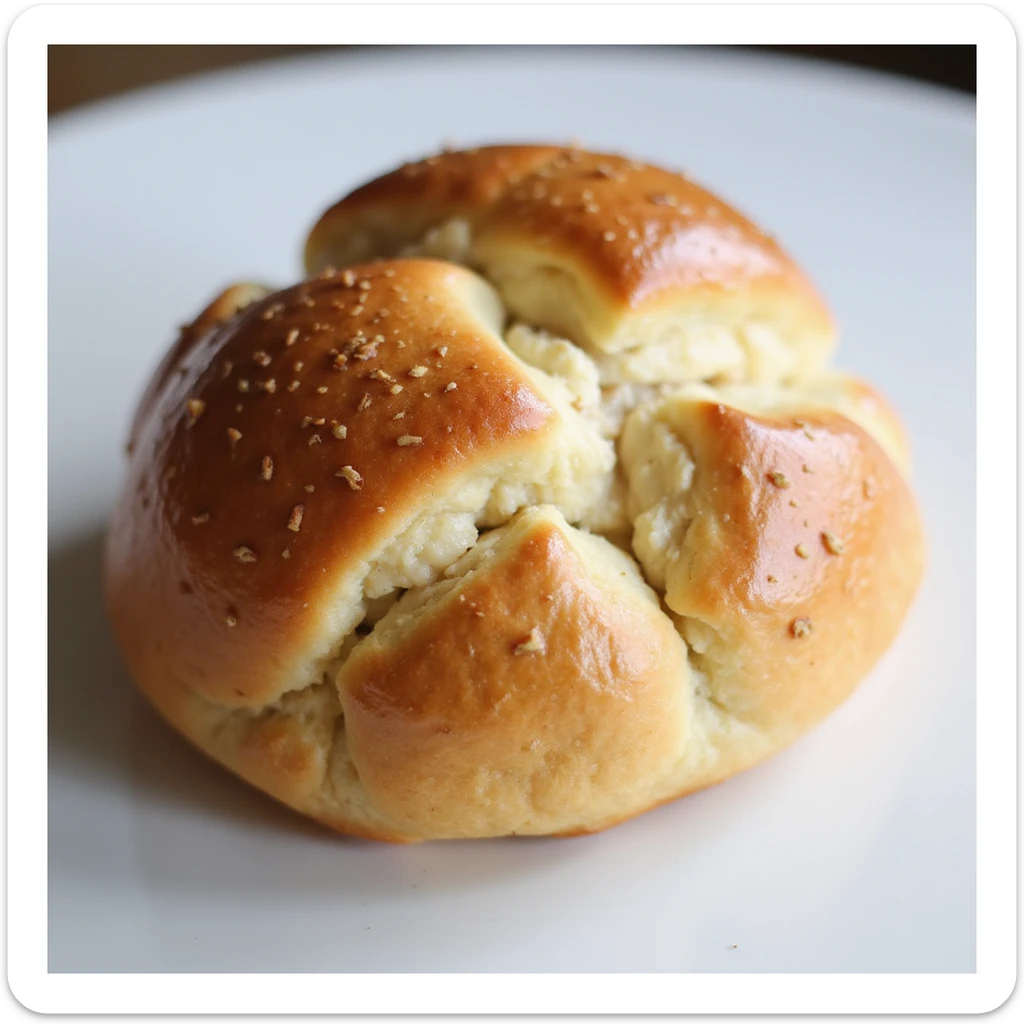 A Brioche Pasquier pain au lait, whole and inviting, styled to look soft, fresh, and delicious. sticker
