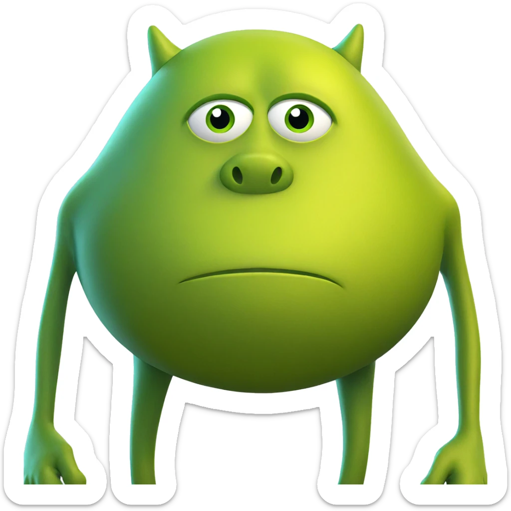 green skinned creature portrait sticker