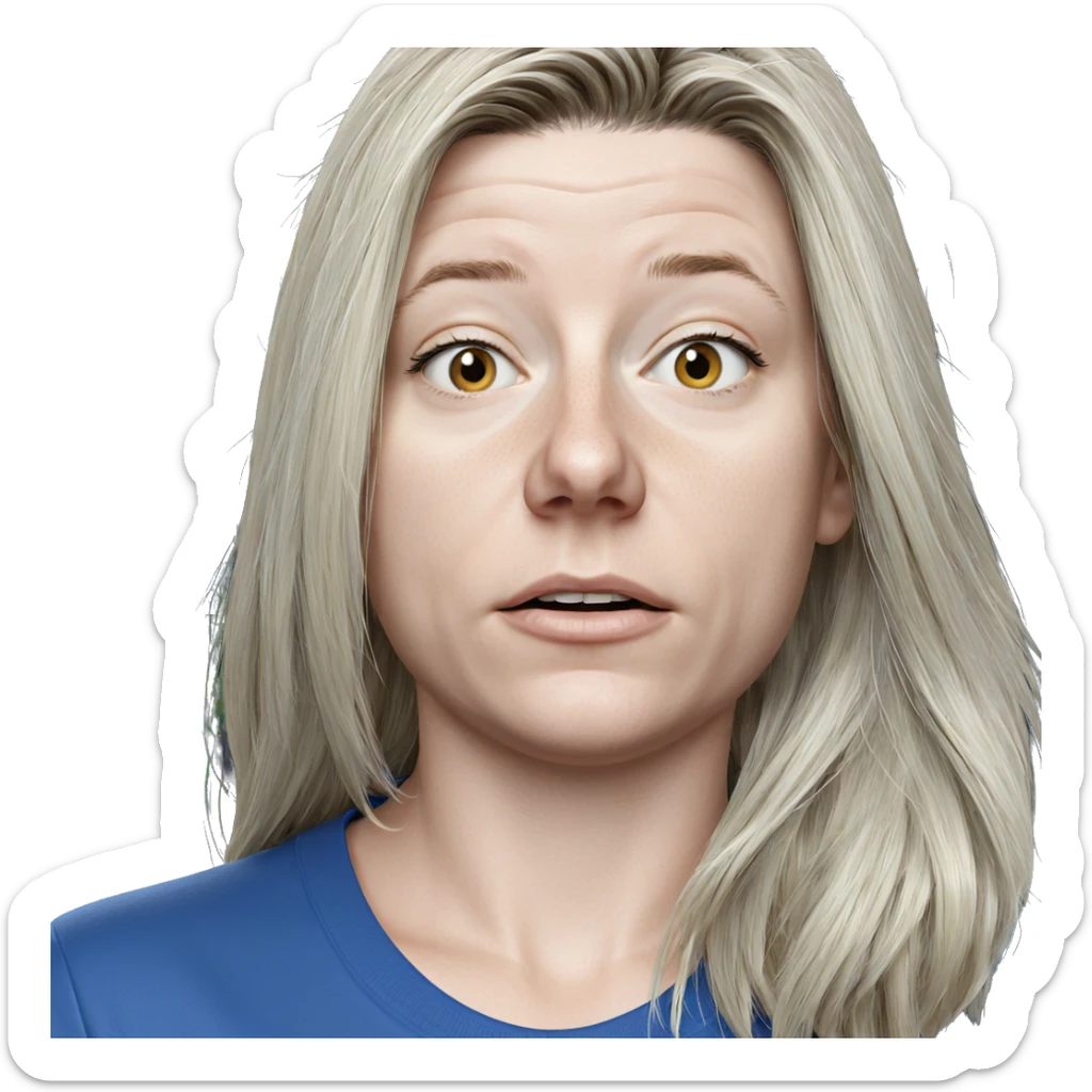 blonde girl in blue shirt sticker