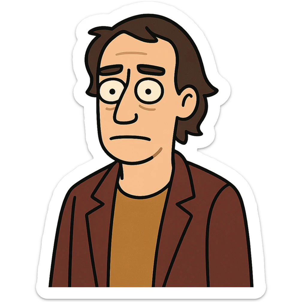 cartoon portrait of Adolf Hitler, neutral expression, simplified features sticker