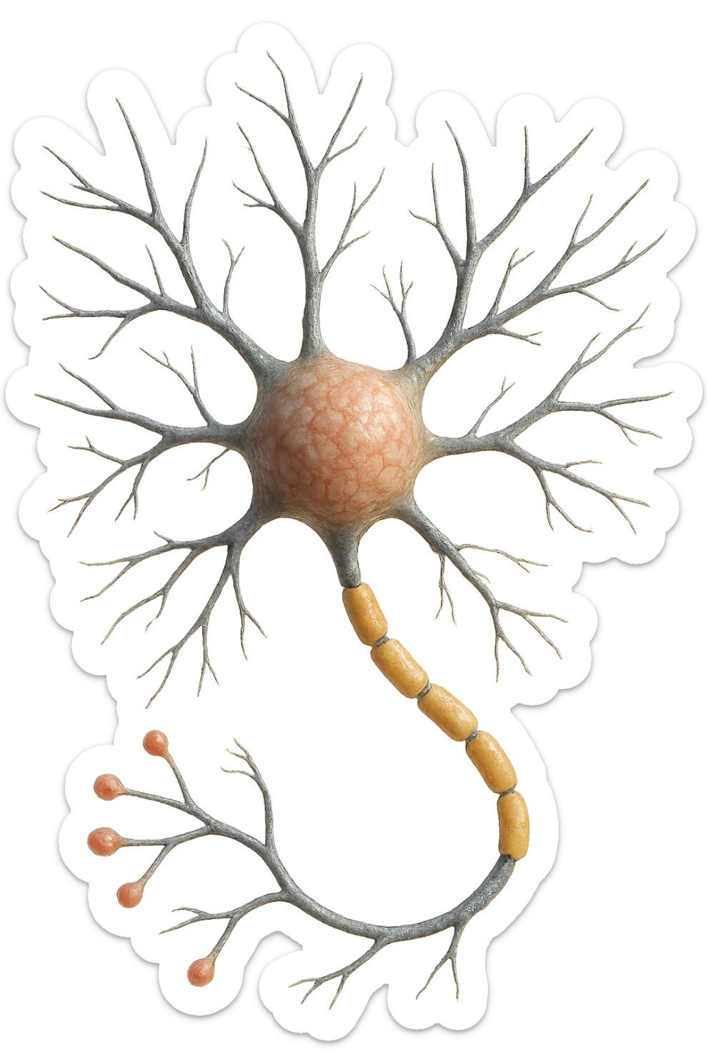 neurone umano anatomico iperrealistica in 3d sticker