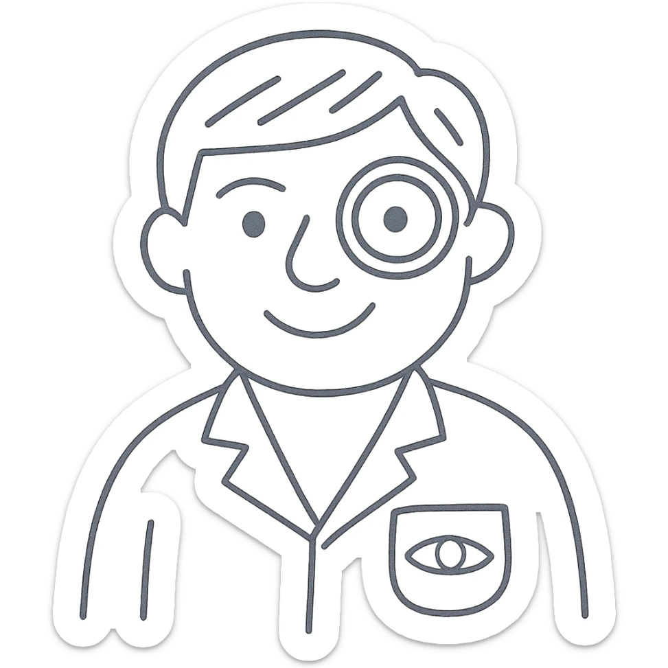 An eye doctor emoji with a gray color sticker