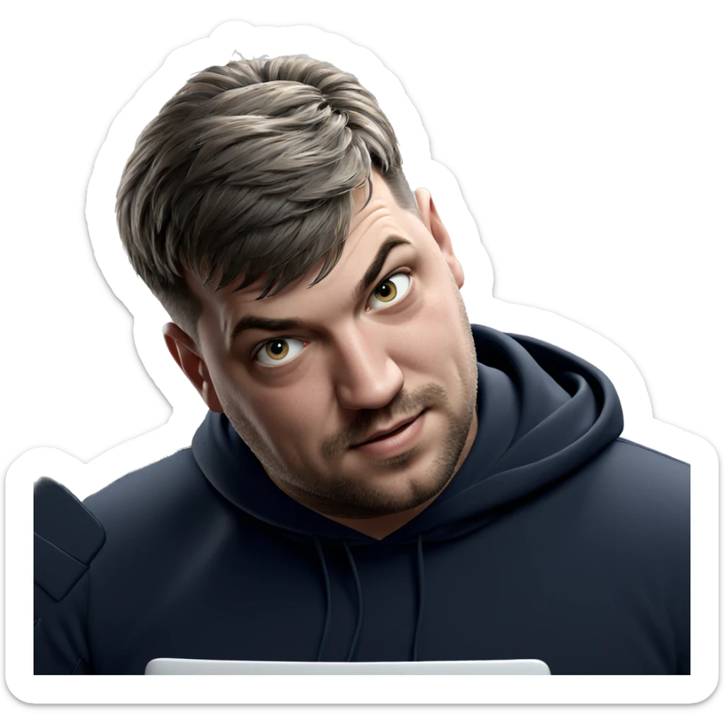 realistic portrait of a man sticker