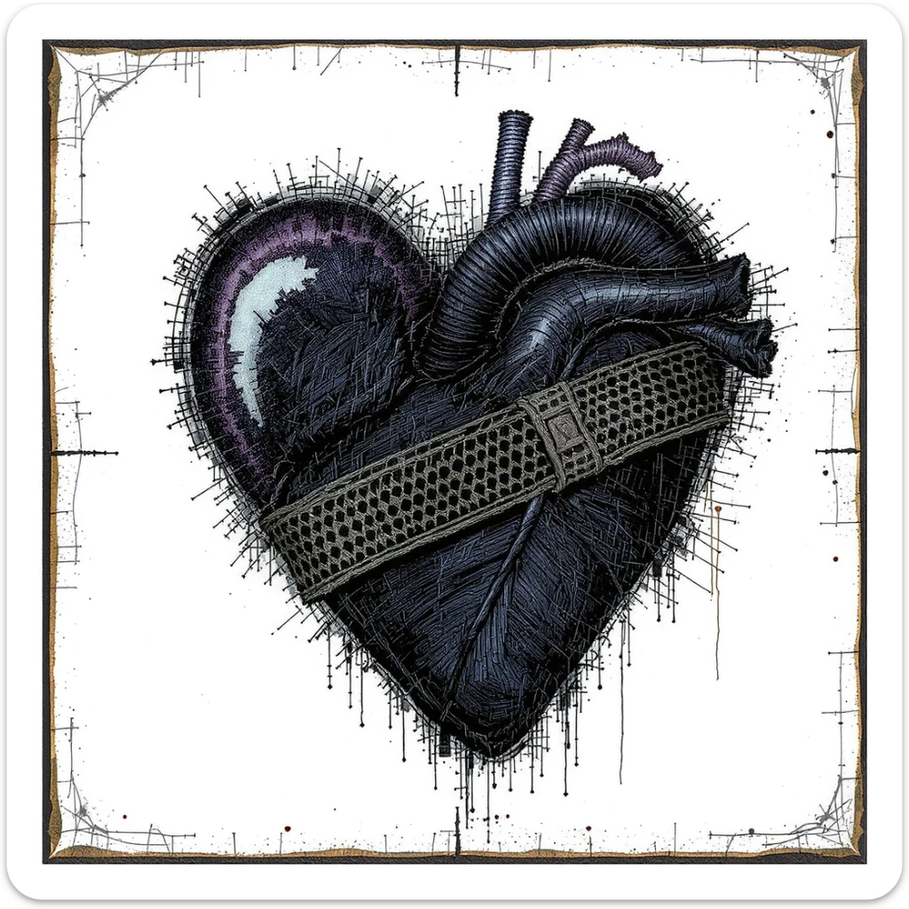 emo heart with a bandage sticker