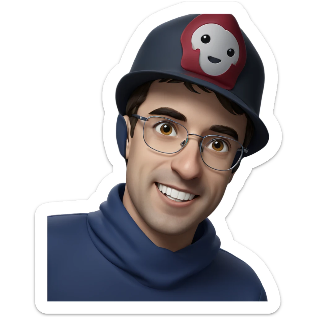 boy in hat smiling sticker