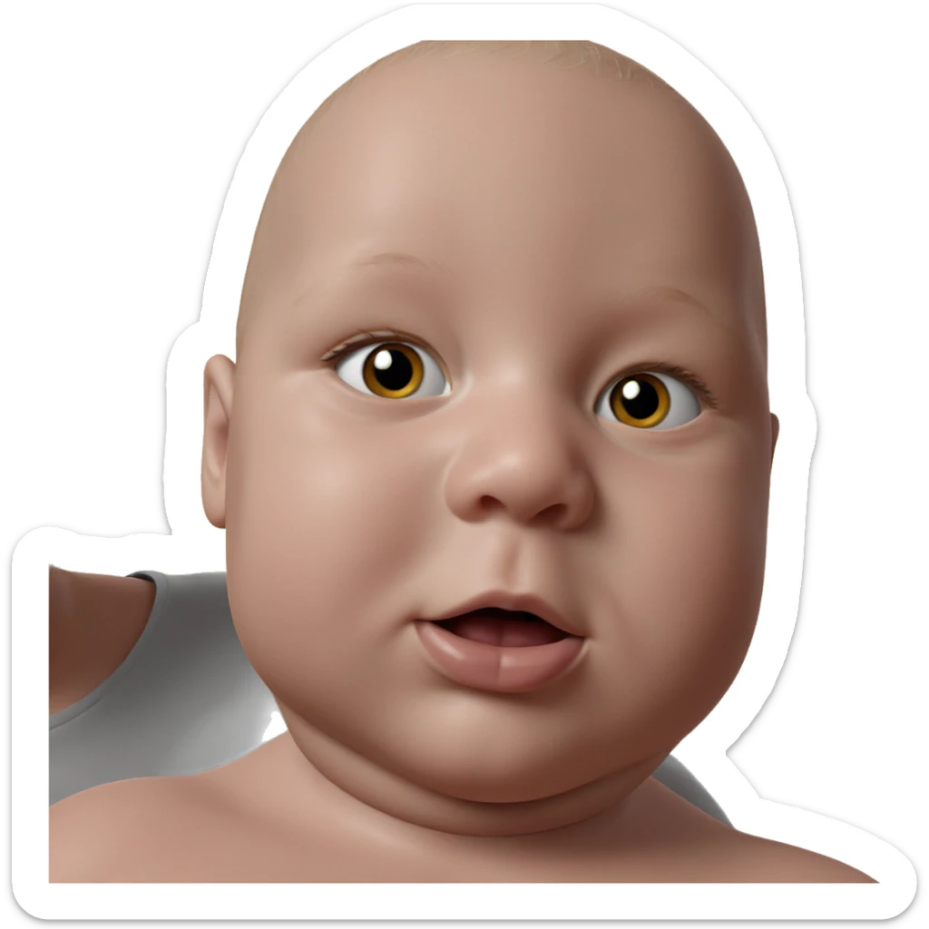 bald boy portrait close up sticker