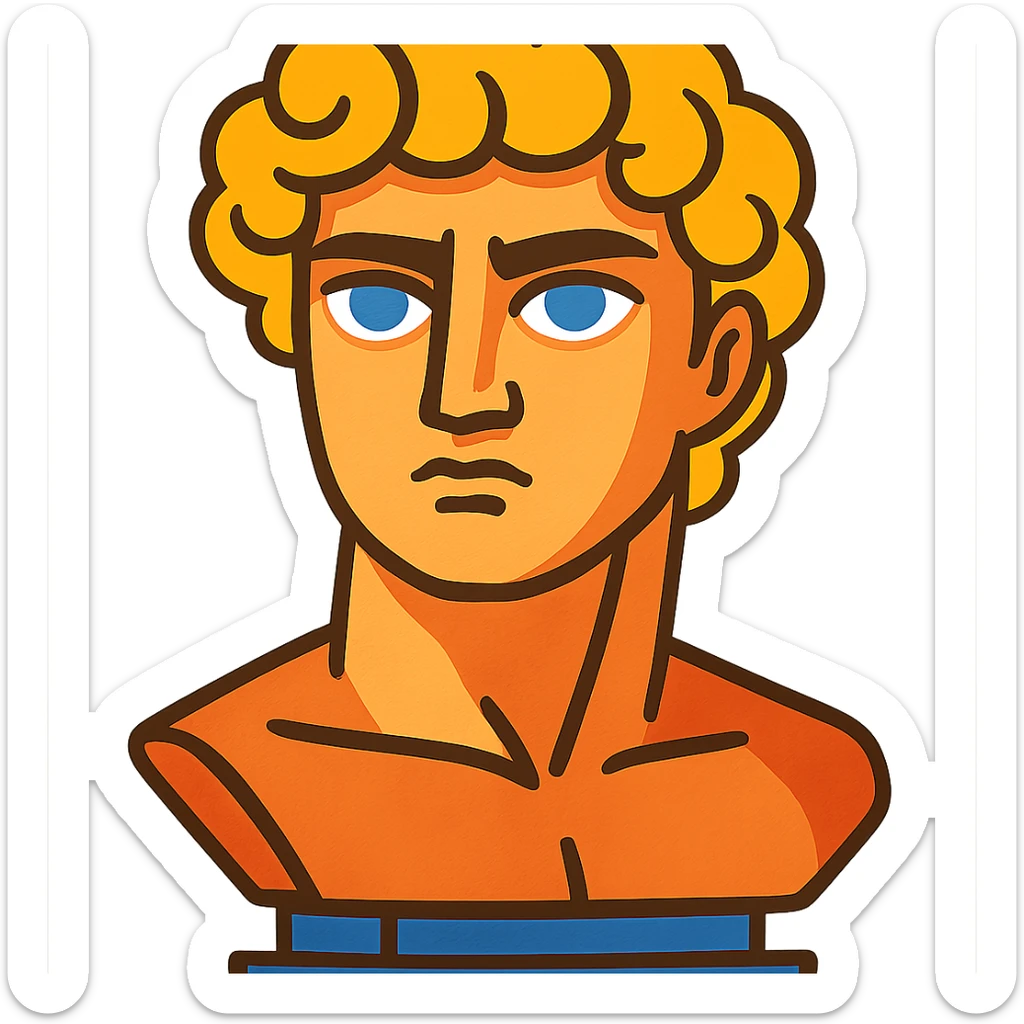 blond David with blue eyes sticker