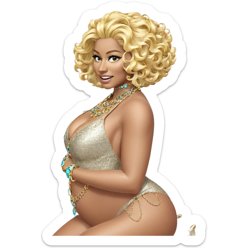 blonde beauty with jewelry sticker