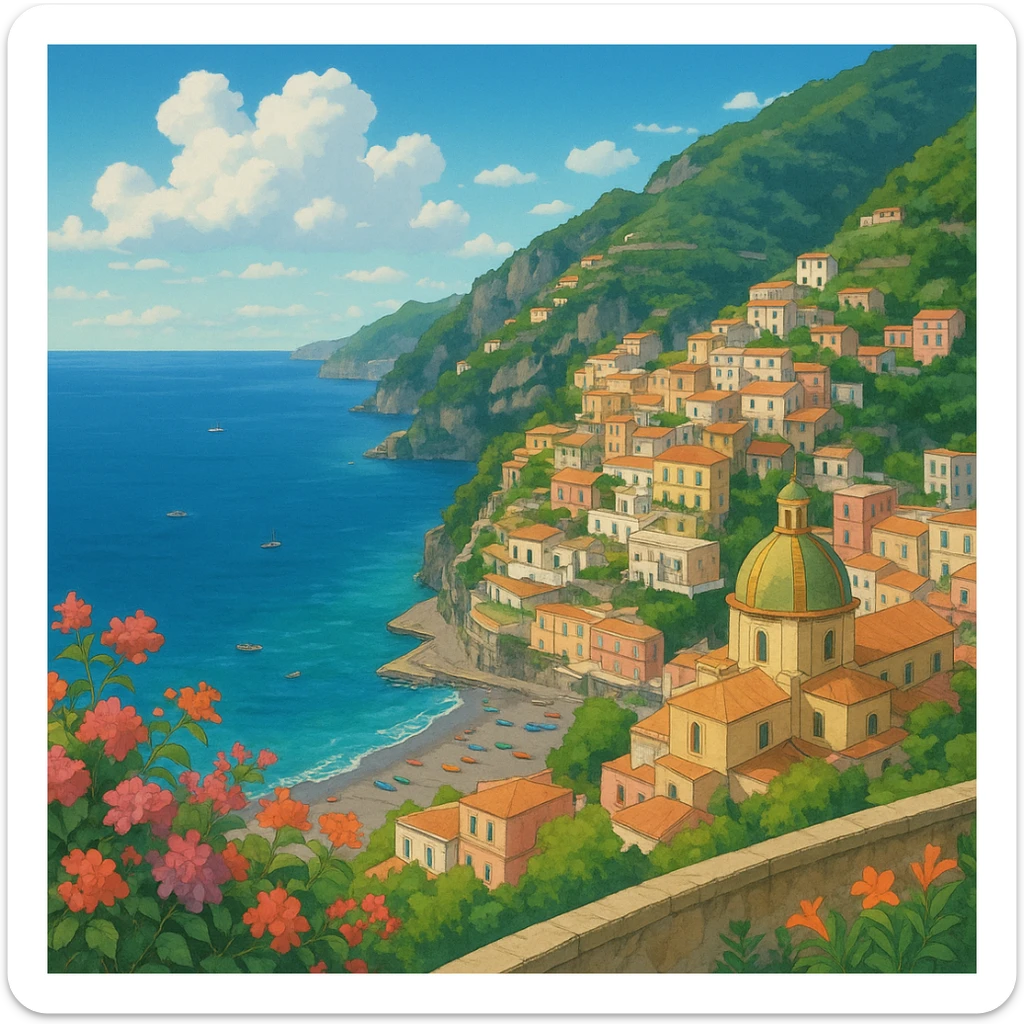 amalfi coast, italy sticker