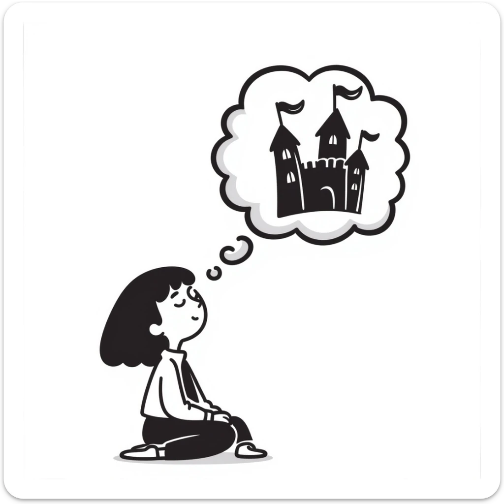 a beautiful girl dreaming sticker