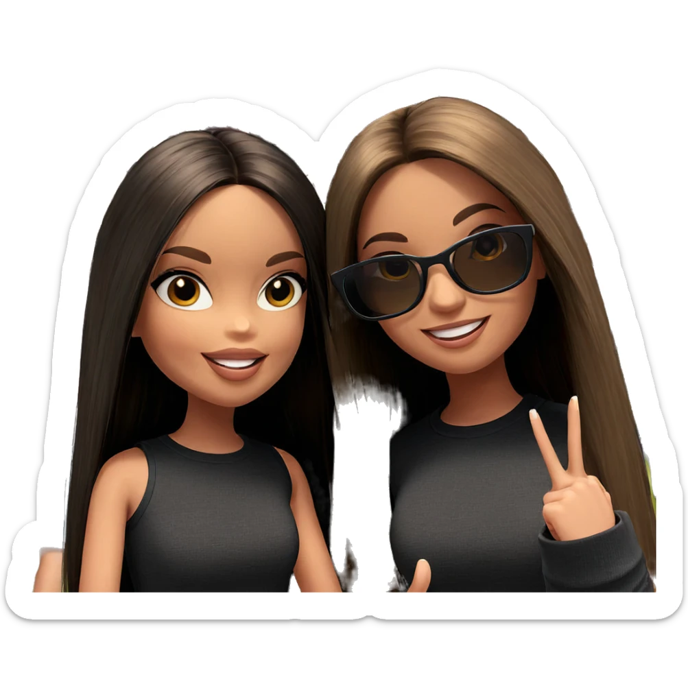 smiling girls enjoying the outdoors sticker