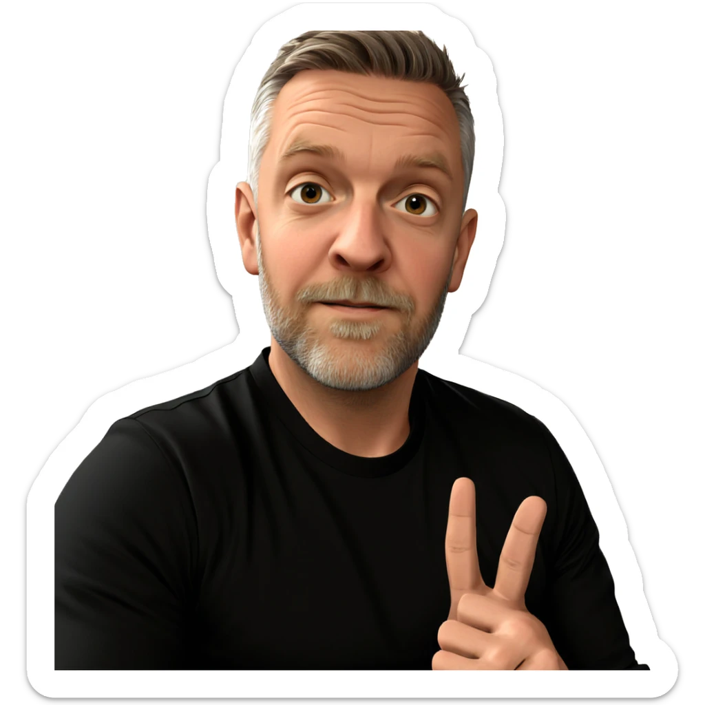 male with beard in black shirt sticker